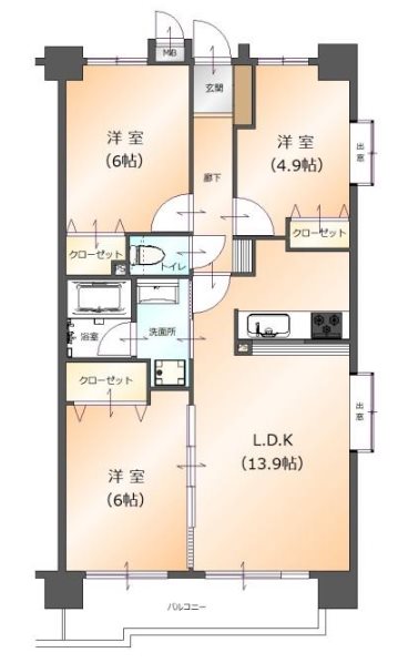 朝日パリオ上福岡    間取図・土地図