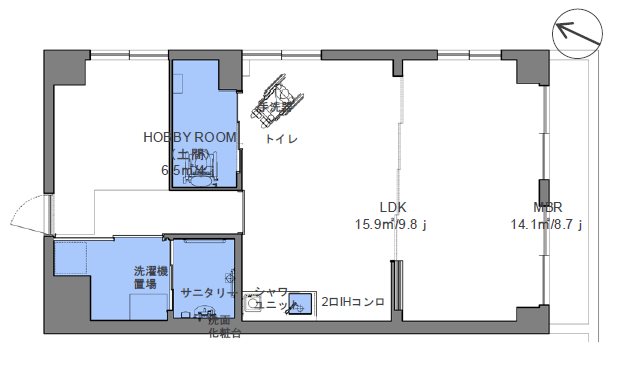 南台マンション    間取図・土地図