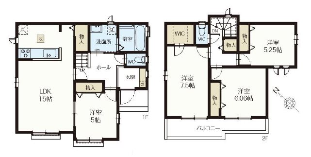 川越市中台元町1丁目23番　D号棟   間取図・土地図