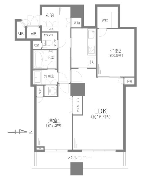 リズムタワーⅠ　  間取図・土地図