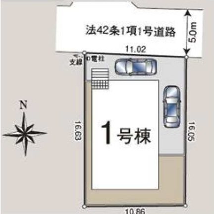 川越市笠幡第45　1号棟  区画図