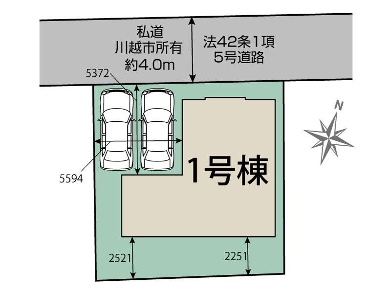 川越市下広谷　3期　1号棟    区画図