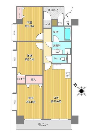ライオンズマンション川越岸町     間取図・土地図