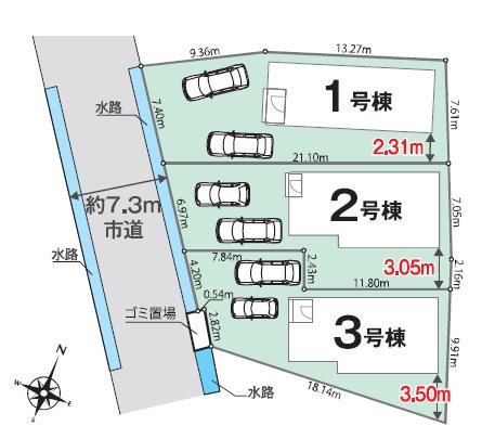 狭山根岸2丁目　3号棟 区画図