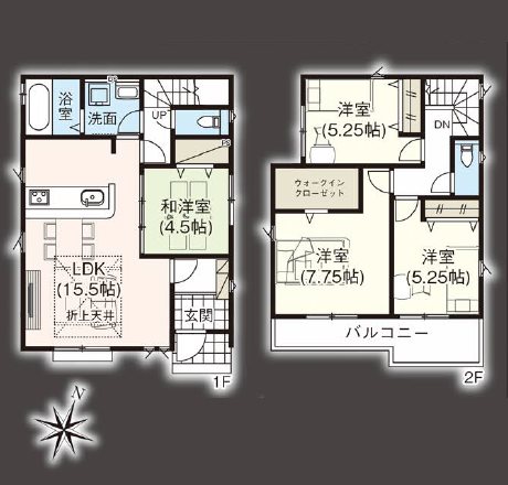 川越市砂新田29期　10号棟   間取図・土地図