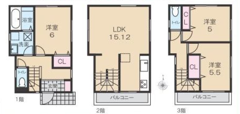 ふじみ野市市沢3丁目　B号棟　 間取図・土地図
