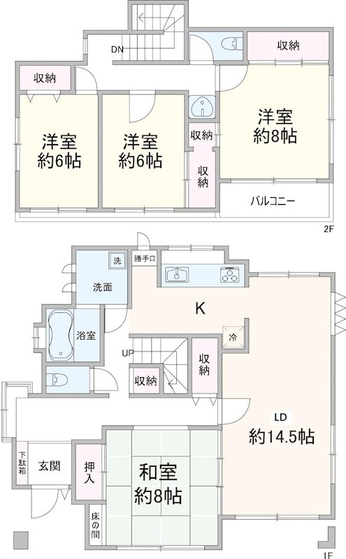 川越市伊勢原町4丁目　中古戸建 間取図・土地図