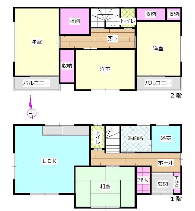 川越市笠幡　中古戸建  間取図・土地図