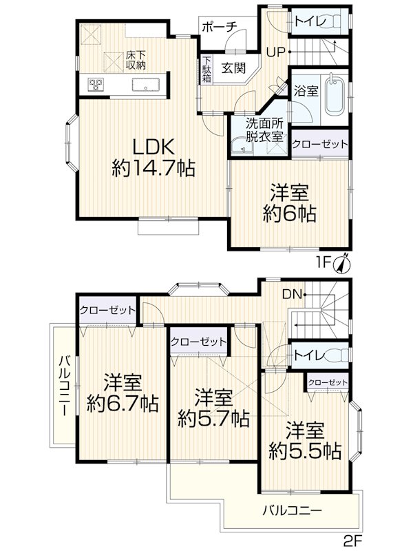 富士見市渡戸3丁目　中古戸建  間取図・土地図