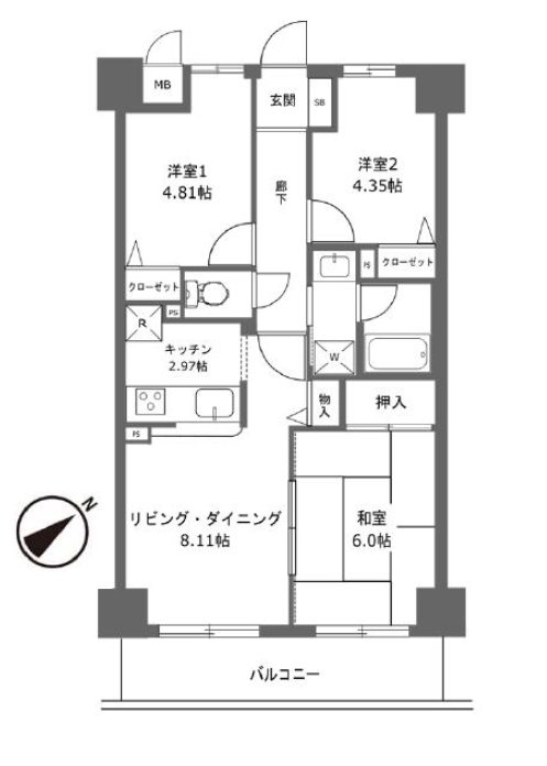朝日パリオ川越 間取図・土地図
