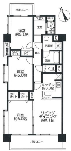ライオンズマンション川越仙波町  間取図・土地図