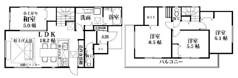 川越市岸町　第3期　   間取図・土地図