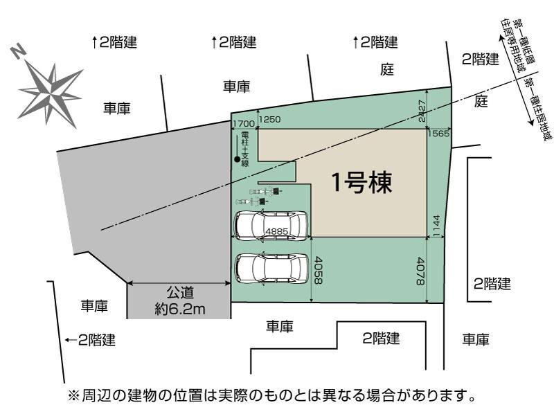 川越市上戸新町　6期　1号棟  区画図