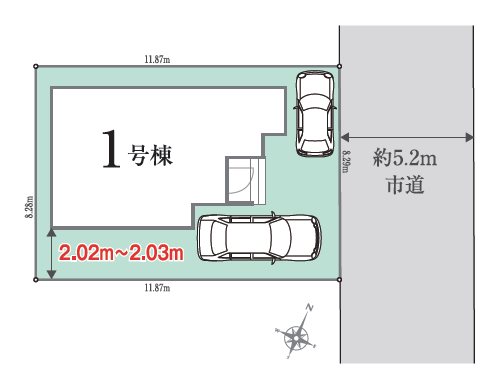 狭山市水野　1号棟 区画図