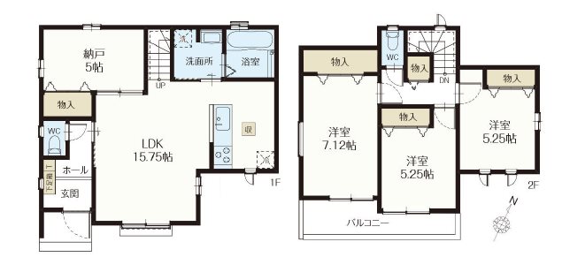 狭山狭山台8期　A号棟  間取図・土地図