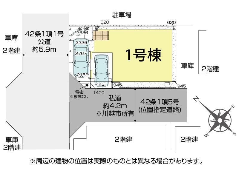川越市旭町3丁目　1号棟  区画図