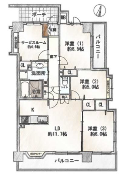 ダイアパレス川越西小仙波    間取図・土地図