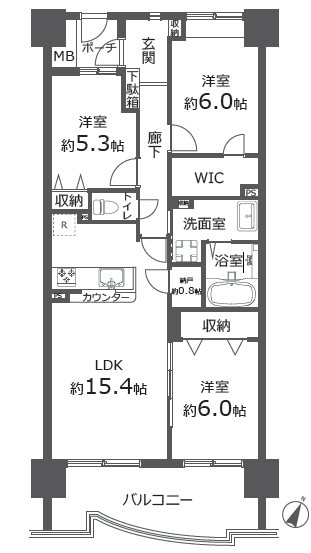 シティヴェールふじみ野三番館   間取図・土地図