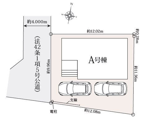 川越市霞ヶ関北5丁目　A号棟  区画図