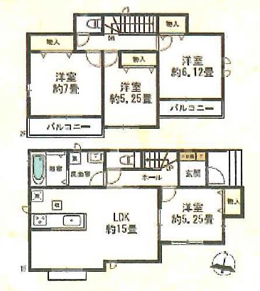 川越市安比奈新田1番1　C号棟    間取図・土地図