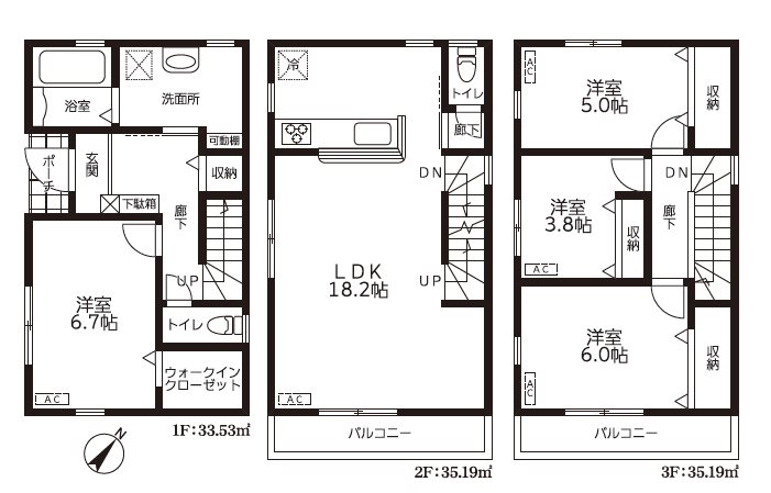 川越広栄町（独立戸建） 間取図・土地図