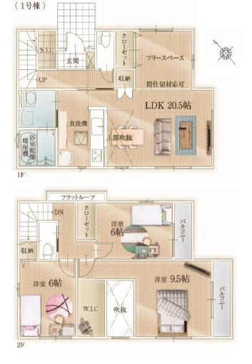 ふじみ野市元福岡2期　1号棟　 間取図・土地図