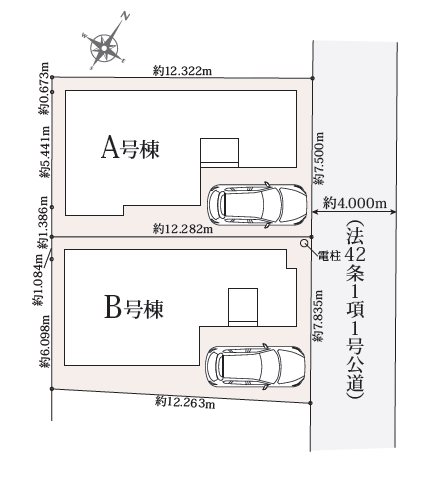ふじみ野市上福岡4丁目　B号棟  区画図