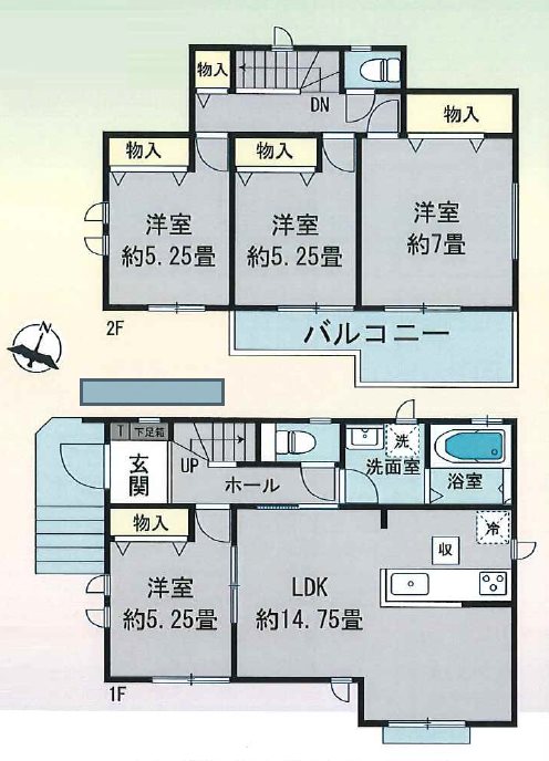 川越市かし野台2丁目6番　A号棟    間取図・土地図