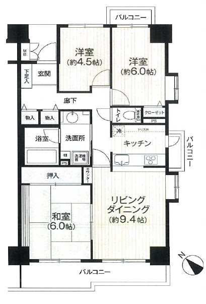 ハイツ狭山  間取図・土地図