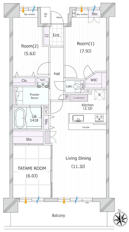 ライオンズマンション川越シティ  間取図・土地図