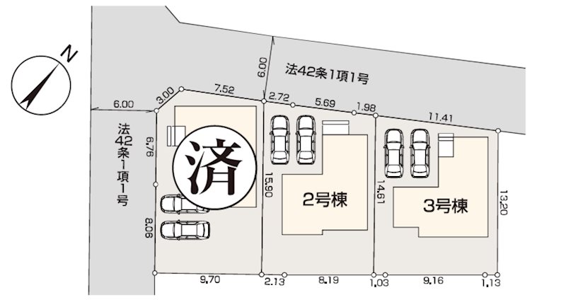 鶴ヶ島市下新田第3　2号棟   区画図
