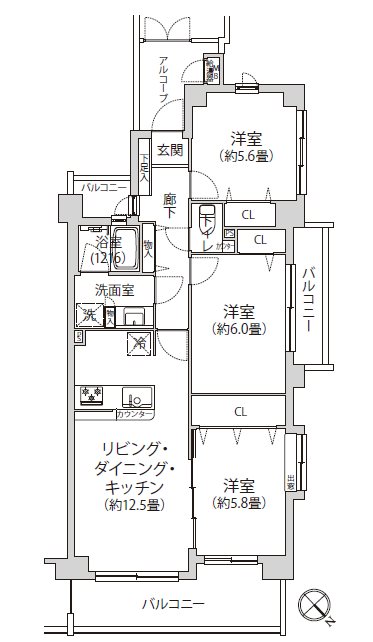 マートルコートふじみ野   間取図・土地図
