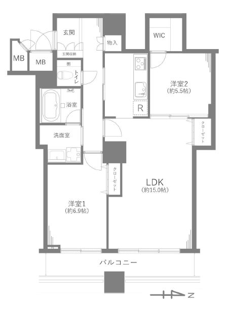 リズムタワーⅡ        間取図・土地図