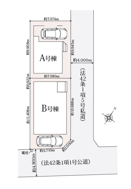 ふじみ野市南台2丁目　A号棟  区画図
