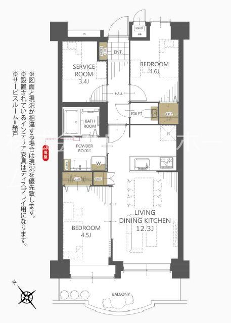 キャッスルマンション坂戸C    間取図・土地図
