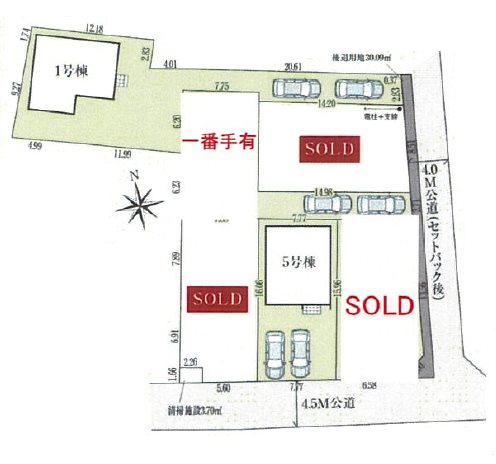 坂戸市仲町　1号棟   区画図