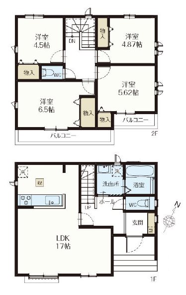 狭山祇園2期　C号棟   間取図・土地図