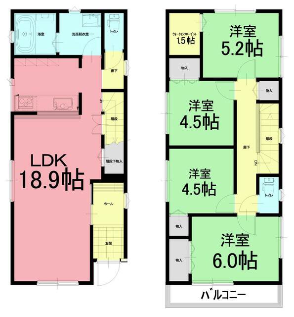 川越市的場　中古戸建  間取図・土地図