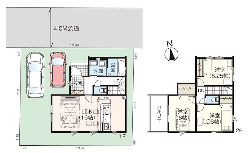 川越市砂新田30期　1号棟  間取図・土地図