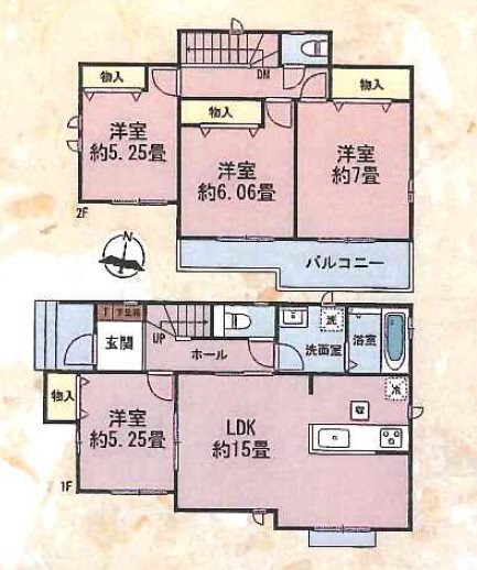 川越市安比奈新田1番1　G号棟   間取図・土地図
