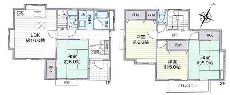 川越市中台元町1丁目　中古戸建 間取図・土地図
