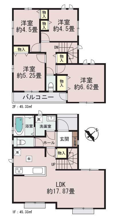 ふじみ野市西2丁目　A号棟   間取図・土地図