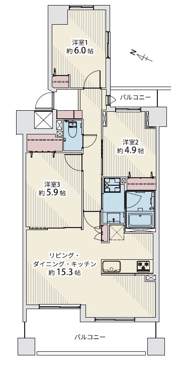 エステ・スクエアふじみ野　C棟  間取図・土地図
