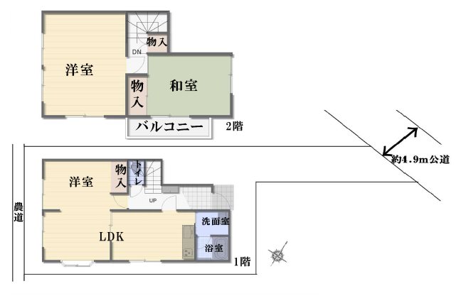 鶴ヶ島市上広谷　中古戸建 間取図・土地図