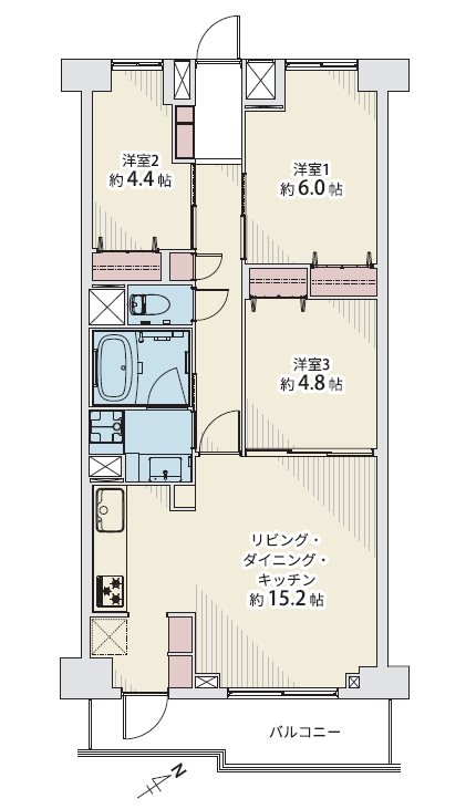 ライオンズマンション上福岡   間取図・土地図