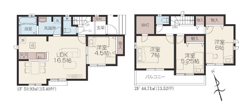 川越砂久保　A号棟  間取図・土地図