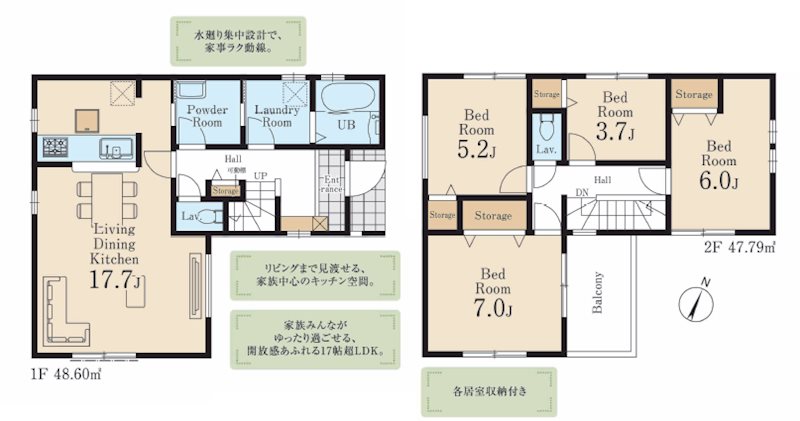 川越今福第五　1号棟   間取図・土地図