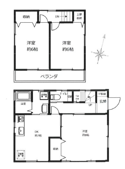 川越市大字砂　中古戸建  間取図・土地図