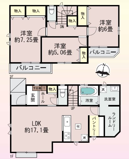 川越市上戸81番　G号棟  間取図・土地図