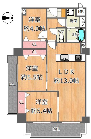 都島ビューハイツ 間取図・土地図